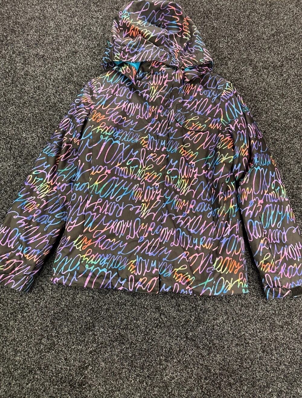 Roxy Girls DryFlight 10K Ski Snowboard Jacket Hooded Multicolor Size 14